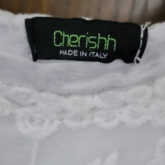 Cherishh Made in Italy White Lace Embroidered Tank Top *** No Size Tag *** - Picture 2 of 12